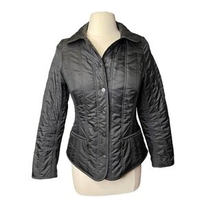 Escada Lightweight Jacket Snap Front Black With Zipper Pockets Women’s Small